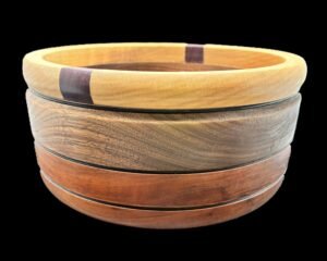 Segmented Cherry, Walnut, and Maple Bowl